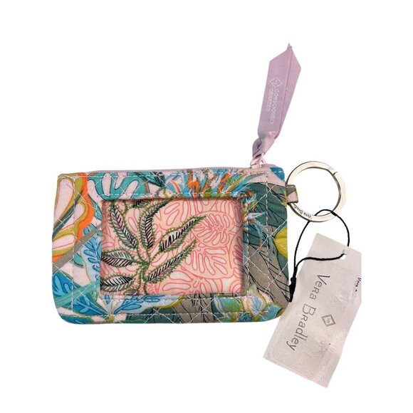 Vera Bradley Rain Forest Canopy Zip ID Coin Case Small Wallet NWT - Picture 1 of 4